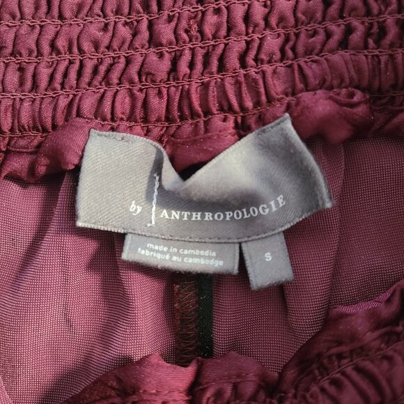 Anthropologie Gloria Velvet Velour Joggers Burgundy Womens Sm Athleisure - Picture 4 of 8